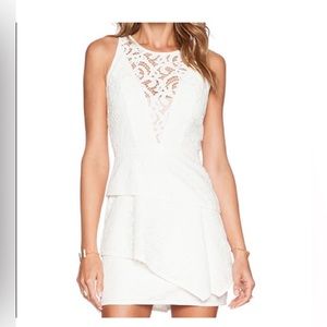 BCBGMaxazria Hannah Engineered Lace Dress Off-White 12
